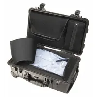 PELICAN Protective Case: 11 in x 19 3/4 in Inside, Dividers, Black, 2 Wheels, IP67, Latches (MPN 1510LOC)