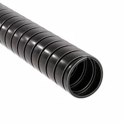This steel flexible metal conduit is designed for tight-radius bends, protecting wiring in confined spaces and vibration-prone environments. It is commonly used in industrial machinery, material handling, and HVAC systems where standard conduit cannot fit. The conduit has a 3/8 in trade size and 50 ft overall length.