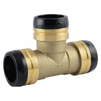 SHARKBITE Push-Fit Tee Fitting: 1 7/8 in OD x 1 1/2 in OD x 1 1/2 in OD Size, Brass, Coupling (MPN UXL0841)