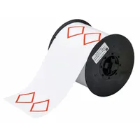 Pre-Cut Label Stock Roll: No Legend, Red GHS/CLP 2 Diamonds, 4 1/8 in x 6 3/32 in, 4 9/64 in, Vinyl (MPN B30-262-7569-CLP2)