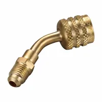 YELLOW JACKET Adapter: 3 1/2 in Lg, 45° Angle, Input 1/4 in Female Flare Right-Hand, A2L Compatible (MPN 19180)