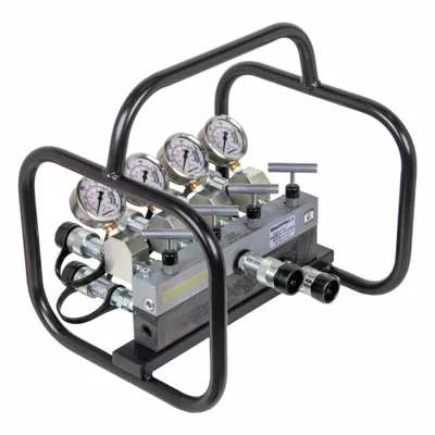 ENERPAC Manifold Assembly: 2 Inlet Ports, 8 Outlet Ports, 10,000 psi Max Pressure - Split Flow Hydraulic Manifold Valve Assemblies