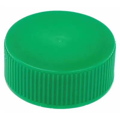 CELLTREAT Cap: 35 mm Dia, Green, HDPE, Unlined, 29-14 mm Screw Closure Size, Narrow Mouth Size - Screw On Caps