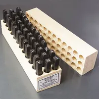 YOUNG BROS. STAMP WORKS Hand Stamp Kit: 5/32 in Character Ht, 2 3/4 in Shank Lg, Steel, Sharp-Face (MPN 04363)