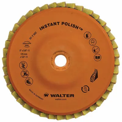 WALTER SURFACE TECHNOLOGIES Polishing Disc: Type 27, 5" x 5/8"-11, Aluminum Oxide - Surface-Conditioning Flap Discs for All Metals