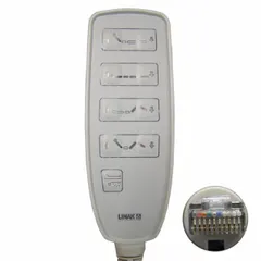 Plastic pendant in gray for Basic American Zenith 9000APS healthcare beds. Compatible with manufacturer part numbers 999-0806-301SP and 9000 APS. Used by patients or caregivers to adjust bed functions such as head, foot, and height positioning.
