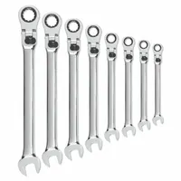 GEARWRENCH Combination Wrench Set: Alloy Steel, Full Polish Chrome, 8 Tools, Flex (MPN 85798)