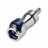 Quick Connection Coupling: Straight, 1/4 in ID Size, Cool Blue, Barbed/Quick Disconnect, Brass (MPN LQ4D17004BLU)