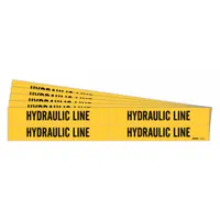 Pipe Marker: Hydraulic Line, Yellow, Black, Fits 3/4 to 2 3/8 in Pipe O.D., 4 Pipe Markers, 5 PK (MPN 7153-4-PK)