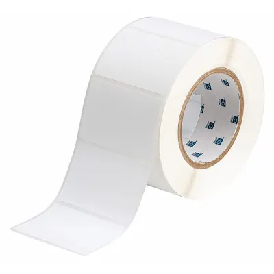BRADY Pre-Cut Label Stock Roll: 2 in Label Ht, 3 in Label Wd, 2 in Roll Lg, White - Brady Cryogenic Thermal Transfer Precut Label Rolls