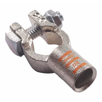 WESTWARD Battery Terminal: Straight, Crimp, 2/0 ga, Orange Color, Positive - Straight Alignment