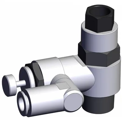 SMC Piloted Non-Return Valve: Universal Fitting, Knurled, 1/2 in Valve Body Size - Adjustable Direction Speed Controllers with Pilot Check Valve