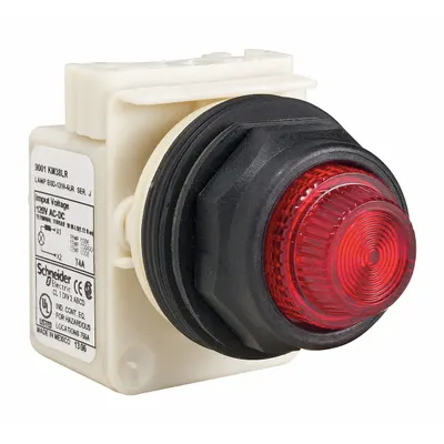 SCHNEIDER Pilot Light: 30 mm Panel Mounting Size, Red, LED - LED Pilot-Lights
