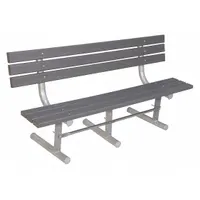 ULTRASITE Outdoor Bench: Extra Heavy-Duty, 72 in Overall Lg, 35 in Overall Ht, Gray, Silver (MPN g940P-GRY6)