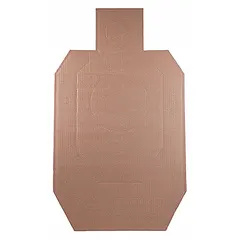 Cardboard silhouette target, brown, 30 3/4 in height, sold in a 25-pack. Designed for shooting practice by groups and associations. Suitable for use at shooting ranges and training events.