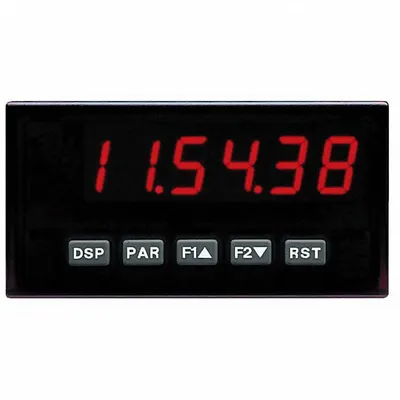 RED LION Clock: 999,999 Display Span - Min, 85 V AC – 250 V AC, 11 V DC – 36 V DC - Time Digital Panel Meters