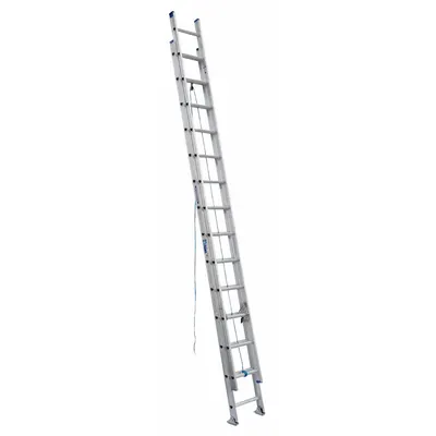 WERNER Extension Ladder: 28 ft Ladder Size, Aluminum, 250 lb Load Capacity, 51 lb Wt - Lightweight Aluminum Extension Ladders