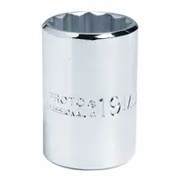 PROTO Socket: Metric, 1/2 in Drive Size, 38 mm Socket Size, 12-Point, Std, Chrome, Socket (MPN J5438M)