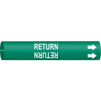 Pipe Marker: Return, Green, White, Fits 2 1/2 to 3 7/8 in Pipe O.D., 1 Pipe Markers, With Arrows (MPN 4120-C)