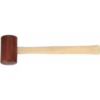 Rawhide Mallet: Wood Handle, 24 oz Head Wt, 1 1/2 in Dia, 4 in Head Lg, 17 in Overall Lg, Natural (MPN RM250)