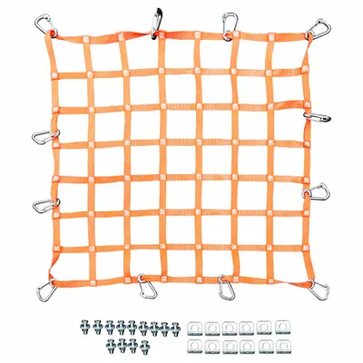 US NETTING Safety Netting System: 5 in Mesh Size, Perimeter Netting, Orange, 3 ft Lg - Hatch Safety Netting for Workers