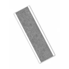 This silver conducting electrical tape strip measures 1/2 in x 3 in with a 3.2 mil thickness and a 600 V voltage rating. It is used for general-purpose applications such as grounding, shielding, and splicing in low-voltage circuits.