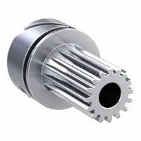 Stainless steel spur gear with 16 teeth, 4 mm bore, module 0.5, 20° pressure angle, and locking hub. Precision class JIS N8 (JIS B1702-1:1998). Suitable for motion control and power transmission applications requiring secure shaft mounting