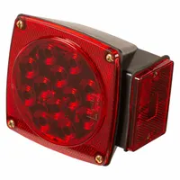 GROTE Stop/Turn/Tail Light: LED, Stop Light, Red, Square, 4 1/2 in Overall Dia, 4 1/2 in Overall Ht (MPN 51982)