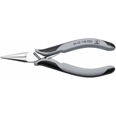 KNIPEX Electronic Pliers: ESD-Safe, 5 3/4 in Overall Lg, 1 3/8 in Jaw Lg, 1/8 in Tip Wd - Needle-Nose Pliers