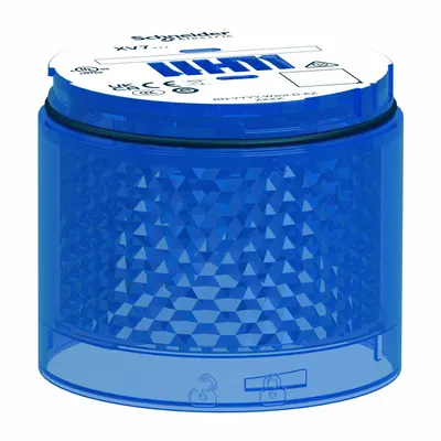 SCHNEIDER Tower Light Module: Flashing, 24V AC/DC, Blue, 2 13/16 in Overall Dia - Flashing Light Modules