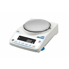 The A&D WEIGHING FZ-3202WP is a precision lab balance with a 3200 g capacity, 0.01 g readability, 0.01 g repeatability, and 0.02 g linearity. It features an LCD display and is suited for accurate weighing in laboratory environments such as chemical analysis, pharmaceutical compounding, and quality control.