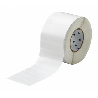 BRADY Wraparound Label: 3 3/4 in x 1 in, Vinyl, White (Matte) - Brady Precut Label Roll Cartridges