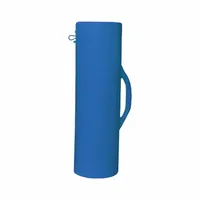Blue polyethylene duct carrier with a 10 in outlet diameter, designed for storing and transporting 12 in and 8 in confined-space ventilation ducting. Features a reinforced handle for job-site use. Length: 34 in
