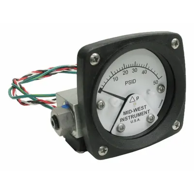 MIDWEST INSTRUMENT 120AA-00-O-AA-50P Differential Pressure Gauge with Switch - Medium & High Operating Pressure Differential Gauges with Switch