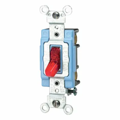 LEVITON Wall Switch: Toggle Switch, 3-Way, Maintained, Red, 120V AC - Toggle Wall Switches
