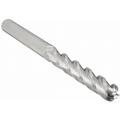 This carbide ball end mill features a 1-inch mill diameter, 1-1/2 inch length of cut, and 6-inch overall length with 4 flutes. Designed for general-purpose milling, it is suitable for contouring, slotting, and profiling in CNC machining of metal, plastic, and composite workpieces.