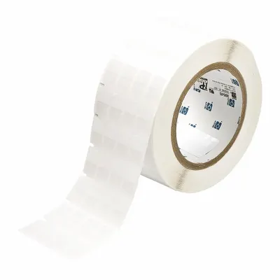 BRADY Wraparound Label: 3/4 in x 1/2 in, Vinyl, White (Matte) - Brady Precut Label Roll Cartridges