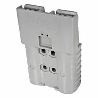 Multipole connector housing for SBX 350 power interconnects. Made of gray polycarbonate with an overall height of 33.3 mm. Provides a non-conductive enclosure for electrical contacts in power distribution and industrial equipment