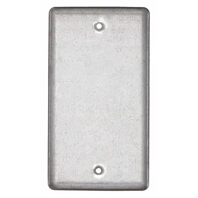 RACO Electrical Box Cover: 1 Gangs, Blank, For Rectangular Box Shape, Steel - Galvanized Electrical Box Covers