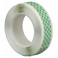 Permanent, open, tan acrylic foam tape in 1 in x 1 in squares with 62.5 mil thickness. Conforms to irregular surfaces for bonding, sealing, mounting, gasketing, and vibration damping in industrial assembly.