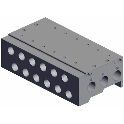SMC Manifolds: SY7000 Series, 6 Ports, Female 1/4 NPT, -10°C to 50°C, Side Port - SMC SY Series Manifolds & Bases