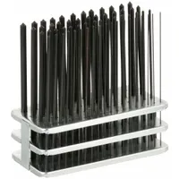 Transfer Punch Set: 60 Pieces, Plain Grip, Box, Metal Stand, # 1 - 60