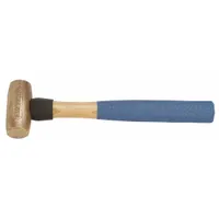 Bronze Mallet: Wood Handle, Textured Grip, 2 lb Head Wt, 1 1/4 in Dia, 3 1/2 in Head Lg (MPN AM2BZWG)