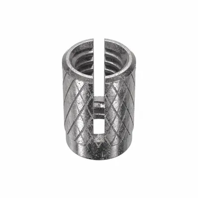 E-Z-LOK Press Insert: 5/16"-18 Thread Size, 9/16 in Overall Lg, 25/64 in Dia, Stainless Steel - Flush Press-Fit Inserts