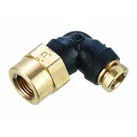Push-Fit Elbow Fitting: 1/2 in OD x 1/2 in Pipe Fitting Size, Push-to-Connect x FNPT, Brass (MPN 370PTCR-8-8)