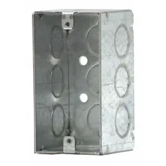 Junction box designed to house and protect electrical connections for SOUNDTUBE SM31 audio equipment. Provides a secure enclosure for wiring terminations in commercial audio installations, ensuring reliable signal integrity in amplifier and speaker systems. Includes box unit only.