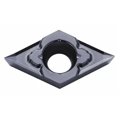 Diamond indexable turning insert for precision machining of non-ferrous materials. Used in turning, boring, and grooving operations to achieve high surface finish.
