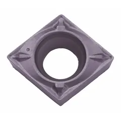 Diamond indexable turning insert for precision machining of non-ferrous materials, aluminum alloys, and composites. Used in turning, boring, and profiling operations to achieve high surface finish and extended tool life.