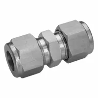 This HAM-LET double-ferrule compression fitting is made of stainless steel and features a tube x tube configuration with 1 in OD on both ends. It is part of the Let-Lok series and is compatible with Swagelok brands. Used to create leak-tight connections in industrial fluid systems