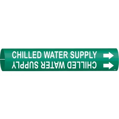 BRADY Chilled Water Supply Snap-On Pipe Marker - Chilled Water Supply Snap-On Pipe Markers